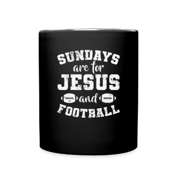 Sundays are for Jesus and Football USA - Tasse einfarbig - Schwarz - Vorne