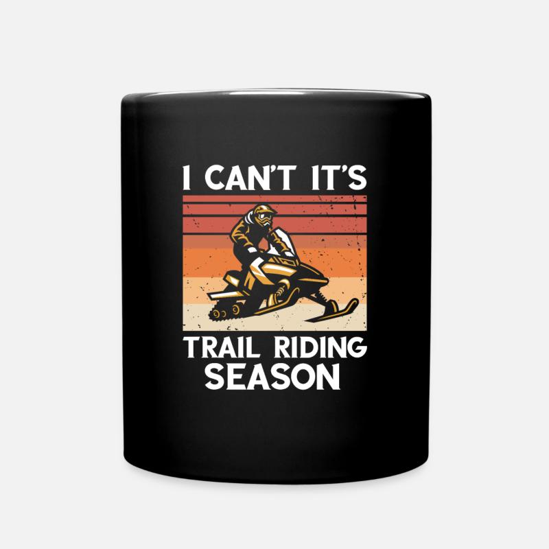 Schneemobilfahrer und Skidoo Design - Tasse einfarbig - Schwarz