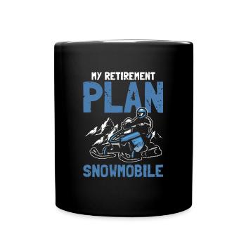 Snowmobiler and snowmobile design - Full Colour Mug - black - Front
