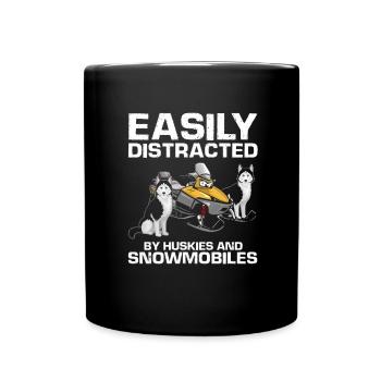 Snowmobiler and Skidoo Design - Full Colour Mug - black - Front