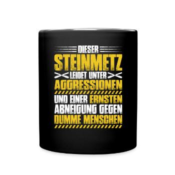 Steinmetz Steinbildhauer Stonemason Stone Mason - Tasse einfarbig - Schwarz - Vorne