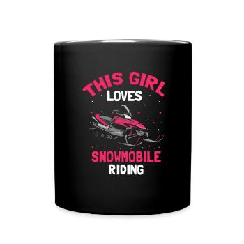 Snowmobiler and snowmobile design - Full Colour Mug - black - Front