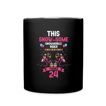 Schneemobil Design für Skidoofahrer Geburtstag - Tasse einfarbig - Schwarz - Vorne