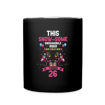 Snowmobile Design for Skidoo Driver Birthday - Full Colour Mug - black - Front