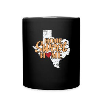 Home Sweet Home Texas Bundesstaat der USA - Tasse einfarbig - Schwarz - Vorne