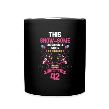 Snowmobile Design for Skidoo Rider Birthday - Full Colour Mug - black - Front