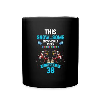 Snowmobile Design for Skidoo Rider Birthday - Full Colour Mug - black - Front