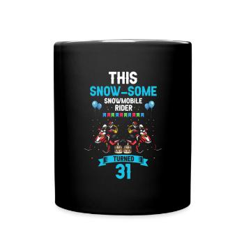 Snowmobile Design for Skidoo Rider Birthday - Full Colour Mug - black - Front