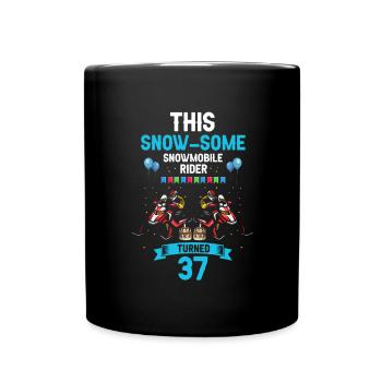 Snowmobile Design for Skidoo Rider Birthday - Full Colour Mug - black - Front