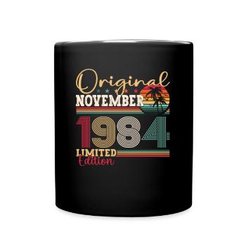 Original November 1984 38th Birthday Gift - Full Colour Mug - black - Front