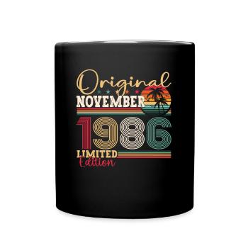 Original November 1986 36th Birthday Gift - Full Colour Mug - black - Front