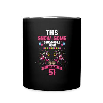 Snowmobile design for skidoo riders birthday - Full Colour Mug - black - Front