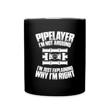 Constructeur de pipelines Construction de pipelines Pipelayer - Mug uni - noir - Devant