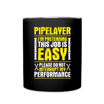 Constructeur de pipelines Construction de pipelines Pipelayer - Mug uni - noir - Devant