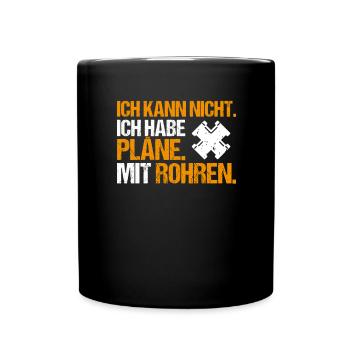 Rohrleitungsbauer Rohrleitungsbau Pipelayer - Tasse einfarbig - Schwarz - Vorne