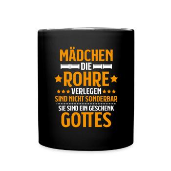 Rohrleitungsbauer Rohrleitungsbau Pipelayer - Tasse einfarbig - Schwarz - Vorne