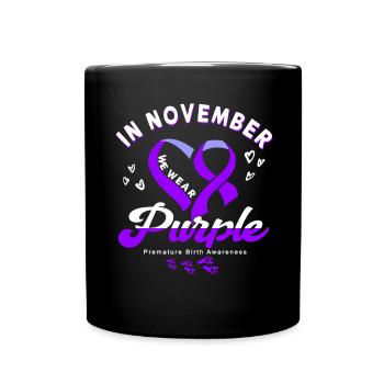 Arc violet conscient de la naissance prématurée - Mug uni - noir - Devant
