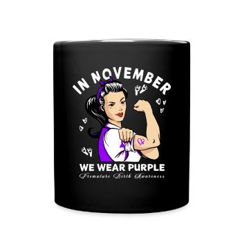 Arc violet conscient de la naissance prématurée - Mug uni - noir - Devant
