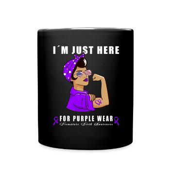 Arc violet conscient de la naissance prématurée - Mug uni - noir - Devant