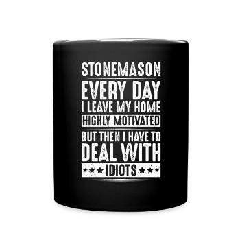 Steinmetz Steinbildhauer Stonemason Stone Mason - Full Colour Mug - black - Front
