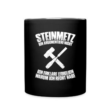 Steinmetz Steinbildhauer Stonemason Stone Mason - Tasse einfarbig - Schwarz - Vorne