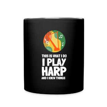 Harp Player Musician Musical Harpist - Tasse einfarbig - Schwarz - Vorne