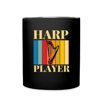 Harp Player Musician Musical Harpist - Tasse einfarbig - Schwarz - Vorne