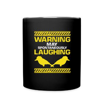 Australian King Fisherman and Lanchender Bird - Full Colour Mug - black - Front