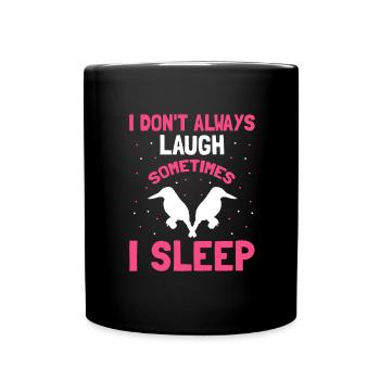 Kookaburra Design und Lachender Vogel - Tasse einfarbig - Schwarz - Vorne