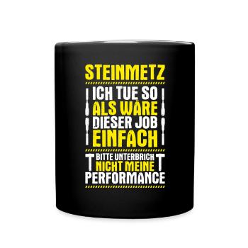 Steinmetz Steinbildhauer Stonemason Stone Mason - Tasse einfarbig - Schwarz - Vorne
