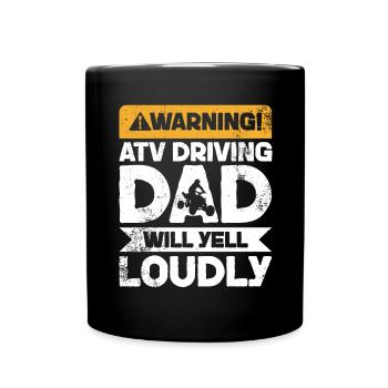 WARNING YELL - ATV FORING DAD - Full Colour Mug - black - Front