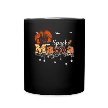Spooky Mama Halloween Grusel Geschenk - Tasse einfarbig - Schwarz - Vorne