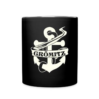 Grömitz Anker - Tasse einfarbig - Schwarz - Vorne