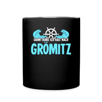Grömitz Urlaub - Tasse einfarbig - Schwarz - Vorne