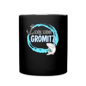 Grömitz Urlaub Ostsee - Tasse einfarbig - Schwarz - Vorne