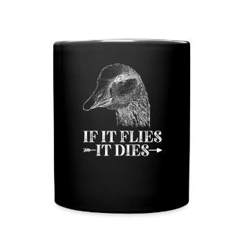 Wenn es fliegt, stirbt es Entenjagd - Tasse einfarbig - Schwarz - Vorne