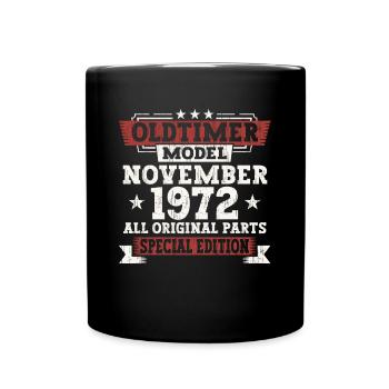 Oldtimer Novembre 1972 cadeau de 50e anniversaire - Mug uni - noir - Devant
