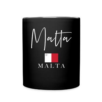 Griechenland Fahnenurlaub - Insel Malta - Tasse einfarbig - Schwarz - Vorne