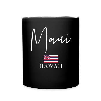 Greece Flag Vacation - Maui Island - Full Colour Mug - black - Front