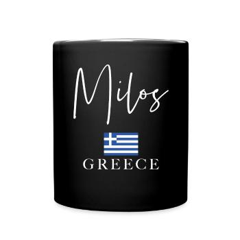 Vacances avec drapeau grec - Île de Milos - Mug uni - noir - Devant