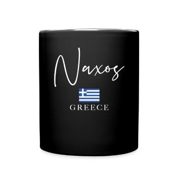 Holiday with Greek flag - island Naxos - Full Colour Mug - black - Front