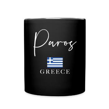 Greece Flag Holidays - Paros Island - Full Colour Mug - black - Front