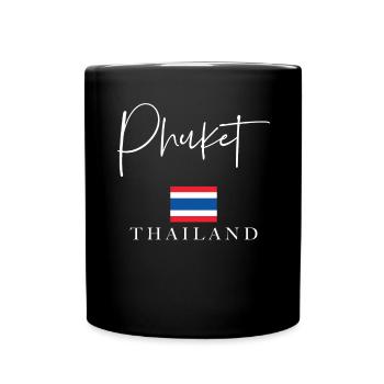 Greece Flag Holidays - Phuket Island - Full Colour Mug - black - Front