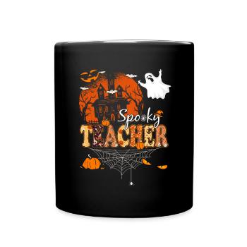 Spooky Lehrer Halloween - Tasse einfarbig - Schwarz - Vorne