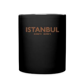Coordonnées de la ville de Turquie - Istanbul - Mug uni - noir - Devant