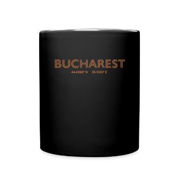 Roumanie Coordonnées de la ville - Bucarest - Mug uni - noir - Devant
