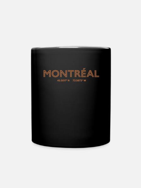 Coordonnées de la ville canadienne - Montréal - Mug uni - noir