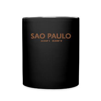 Brazil Stadt Koordinaten - Sao Paulo - Tasse einfarbig - Schwarz - Vorne