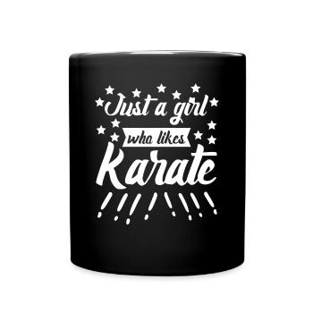 Karate Girl Kung Fu Kampfsport - Tasse einfarbig - Schwarz - Vorne