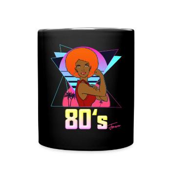 Year 80 forever Vintage Afro Women's Cup - Full Colour Mug - black - Front